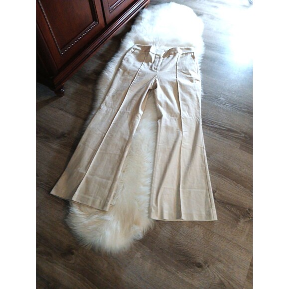 NWT Loft Women's Size 12 Linen Blend Wide Leg Trousers Oatmeal - Picture 7 of 10